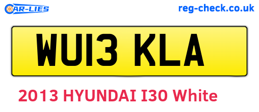 WU13KLA are the vehicle registration plates.