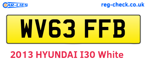 WV63FFB are the vehicle registration plates.