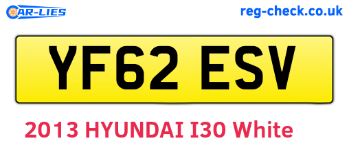 YF62ESV are the vehicle registration plates.