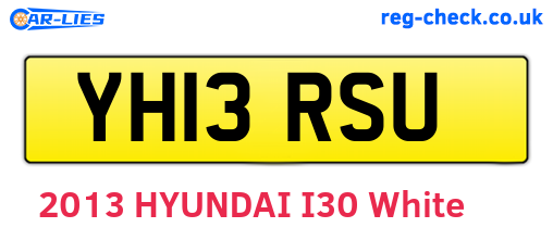 YH13RSU are the vehicle registration plates.