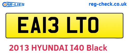 EA13LTO are the vehicle registration plates.