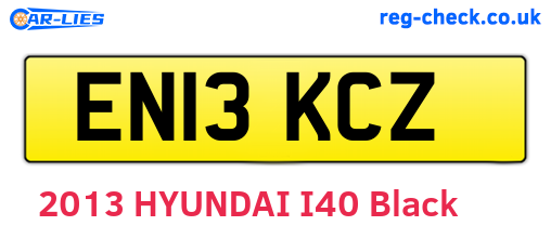EN13KCZ are the vehicle registration plates.