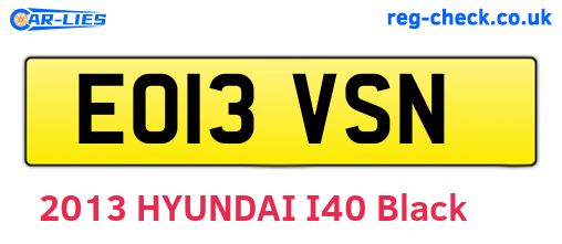 EO13VSN are the vehicle registration plates.