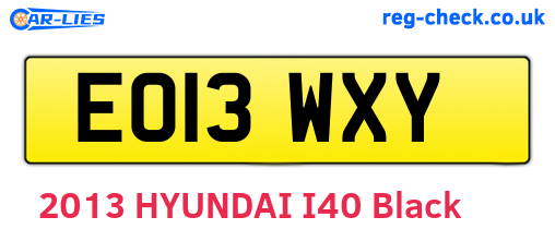 EO13WXY are the vehicle registration plates.