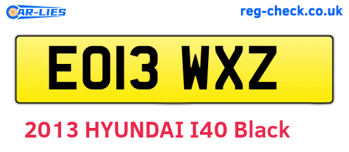 EO13WXZ are the vehicle registration plates.