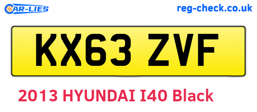 KX63ZVF are the vehicle registration plates.