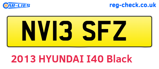 NV13SFZ are the vehicle registration plates.