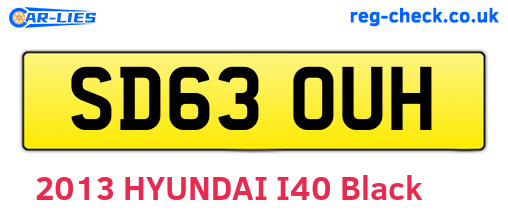 SD63OUH are the vehicle registration plates.