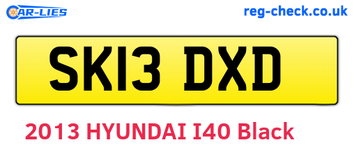 SK13DXD are the vehicle registration plates.