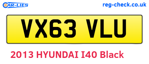 VX63VLU are the vehicle registration plates.