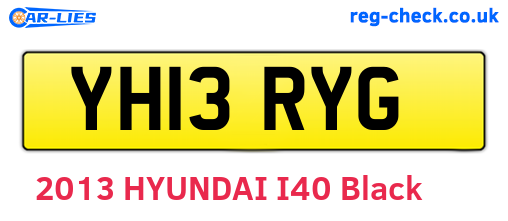 YH13RYG are the vehicle registration plates.