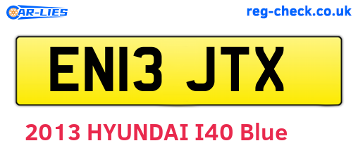 EN13JTX are the vehicle registration plates.