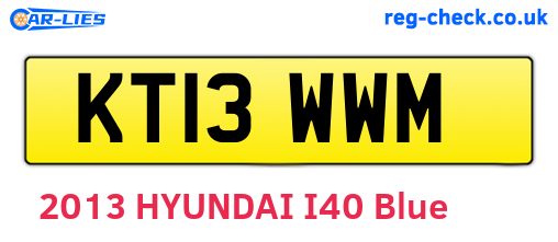 KT13WWM are the vehicle registration plates.
