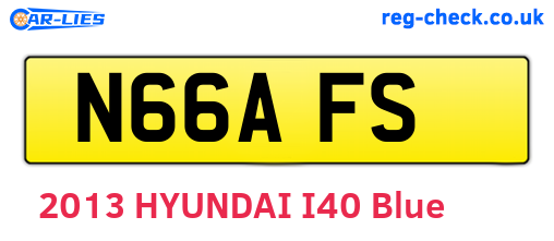 N66AFS are the vehicle registration plates.