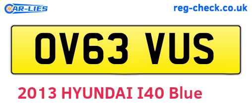 OV63VUS are the vehicle registration plates.