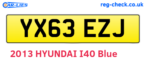 YX63EZJ are the vehicle registration plates.