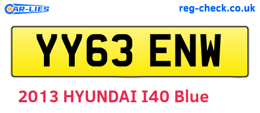 YY63ENW are the vehicle registration plates.