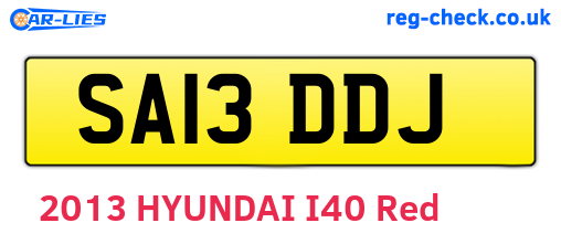 SA13DDJ are the vehicle registration plates.