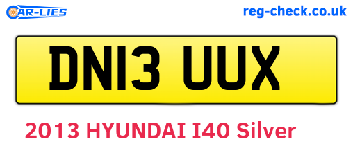 DN13UUX are the vehicle registration plates.