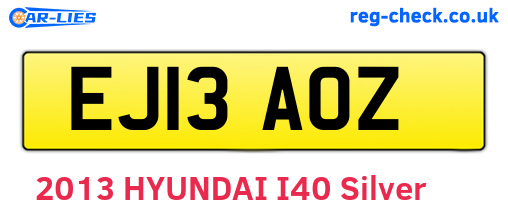 EJ13AOZ are the vehicle registration plates.