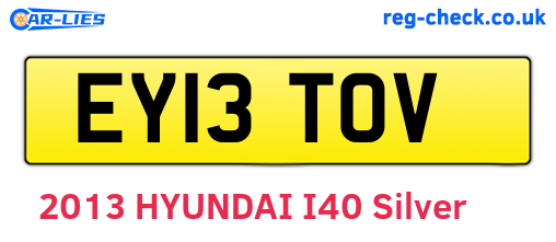 EY13TOV are the vehicle registration plates.