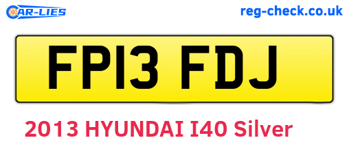 FP13FDJ are the vehicle registration plates.