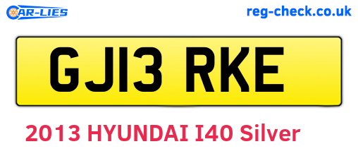 GJ13RKE are the vehicle registration plates.