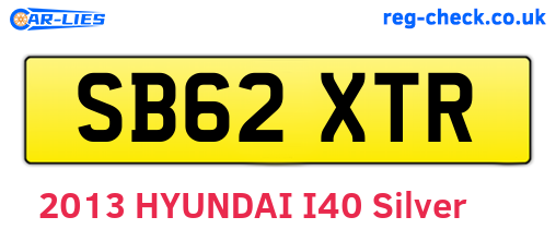 SB62XTR are the vehicle registration plates.