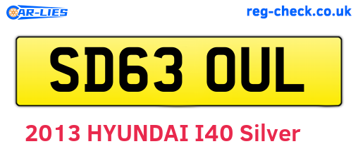 SD63OUL are the vehicle registration plates.