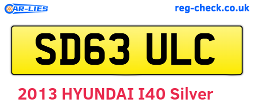 SD63ULC are the vehicle registration plates.