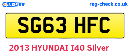 SG63HFC are the vehicle registration plates.