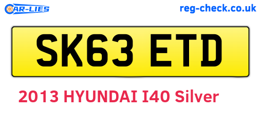 SK63ETD are the vehicle registration plates.