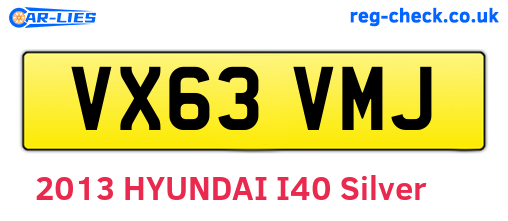 VX63VMJ are the vehicle registration plates.