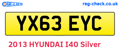 YX63EYC are the vehicle registration plates.