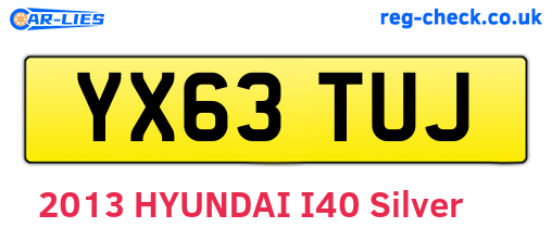 YX63TUJ are the vehicle registration plates.
