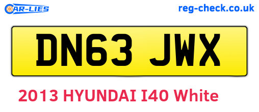 DN63JWX are the vehicle registration plates.