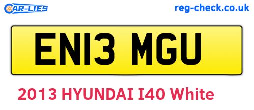 EN13MGU are the vehicle registration plates.