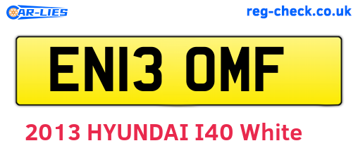 EN13OMF are the vehicle registration plates.