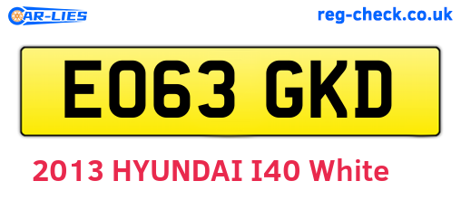 EO63GKD are the vehicle registration plates.
