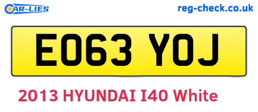 EO63YOJ are the vehicle registration plates.