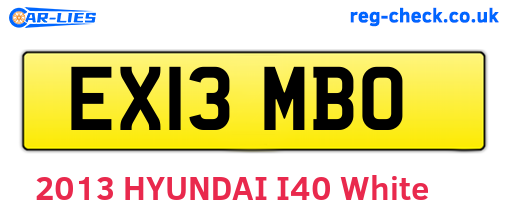 EX13MBO are the vehicle registration plates.