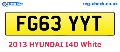 FG63YYT are the vehicle registration plates.