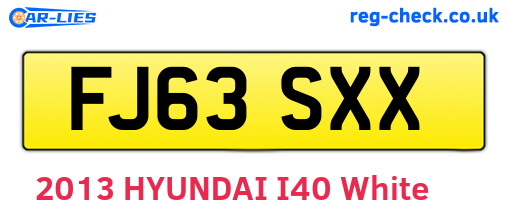 FJ63SXX are the vehicle registration plates.