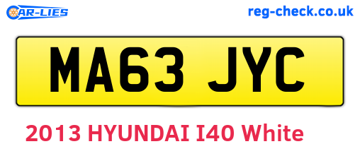 MA63JYC are the vehicle registration plates.
