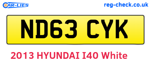 ND63CYK are the vehicle registration plates.
