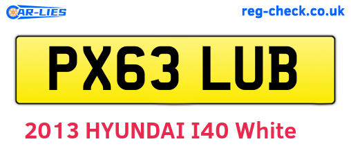 PX63LUB are the vehicle registration plates.
