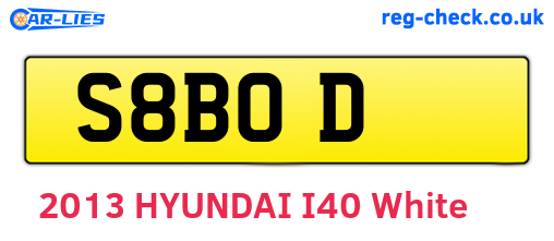 S8BOD are the vehicle registration plates.