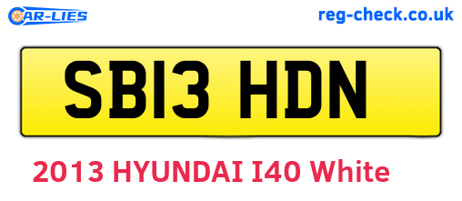 SB13HDN are the vehicle registration plates.