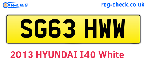 SG63HWW are the vehicle registration plates.