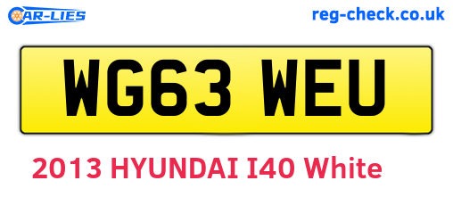 WG63WEU are the vehicle registration plates.